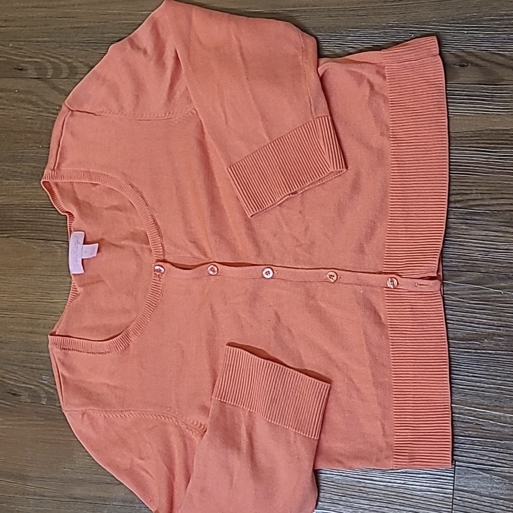 Lilly Pulitzer Orange Short Sleeve Cardigan for women zise L used good condition